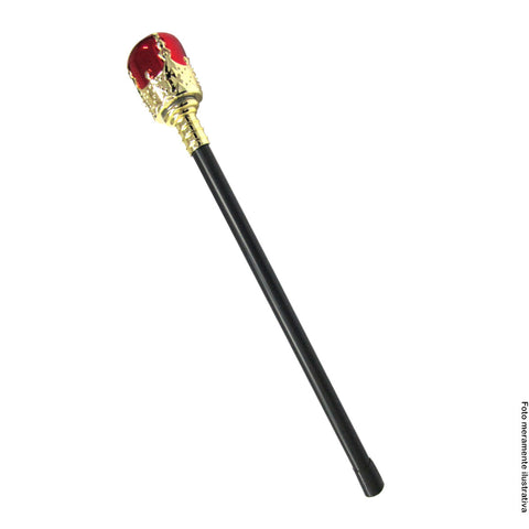 Cetro de Rei Com a Ponta Vermelha Abrakadabra Fantasias