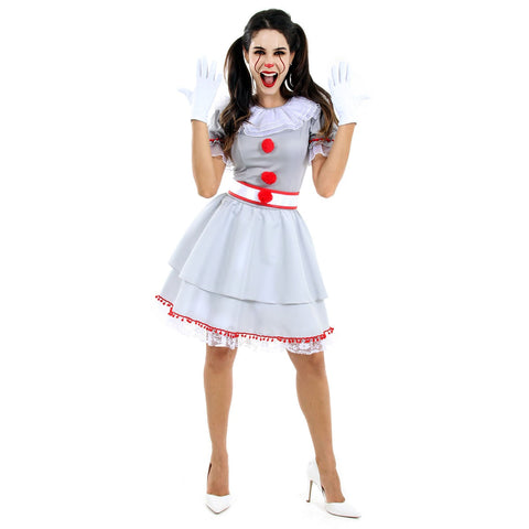 Fantasia Palhaça IT Feminino Vestido Adulto Halloween