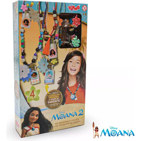 Kit Colar Moana Disney com Adesivos, Pingentes e Miçangas